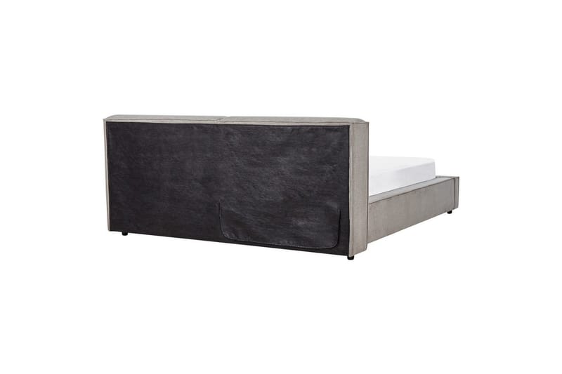 Säng med lamellram Linards - Grå/Polyester, 160x200 cm - Möbler - Sovrum - Sängram & sängstomme
