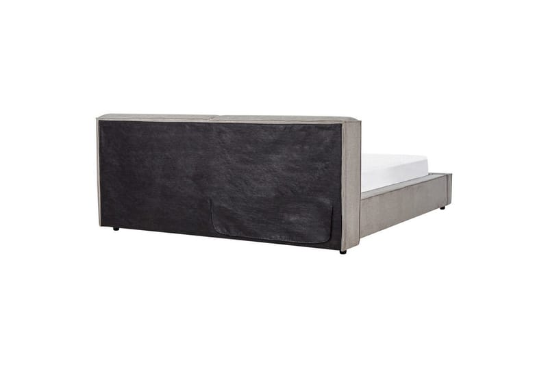 Säng med lamellram Linards - Grå/Polyester, 180x200 cm - Möbler - Sovrum - Sängram & sängstomme