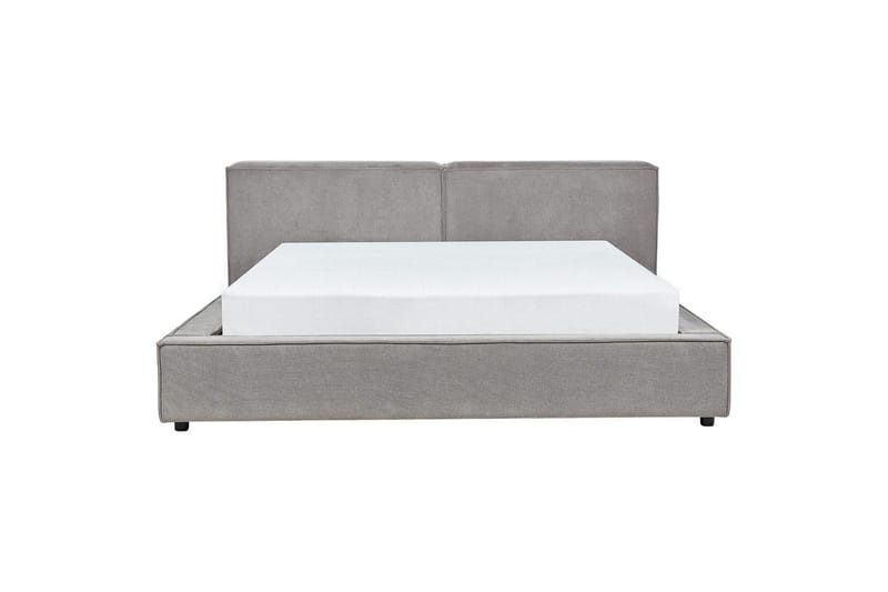 Säng med lamellram Linards - Grå/Polyester, 180x200 cm - Möbler - Sovrum - Sängram & sängstomme