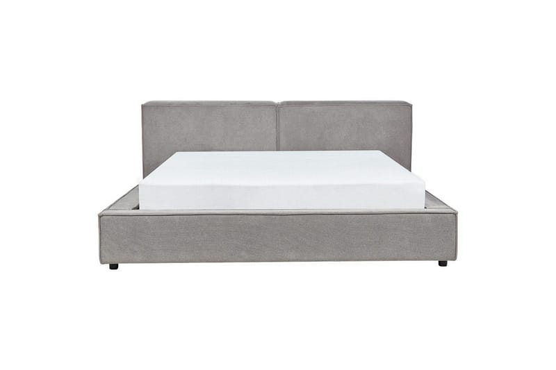 Säng med lamellram Linards - Grå/Polyester, 180x200 cm - Möbler - Sovrum - Sängram & sängstomme