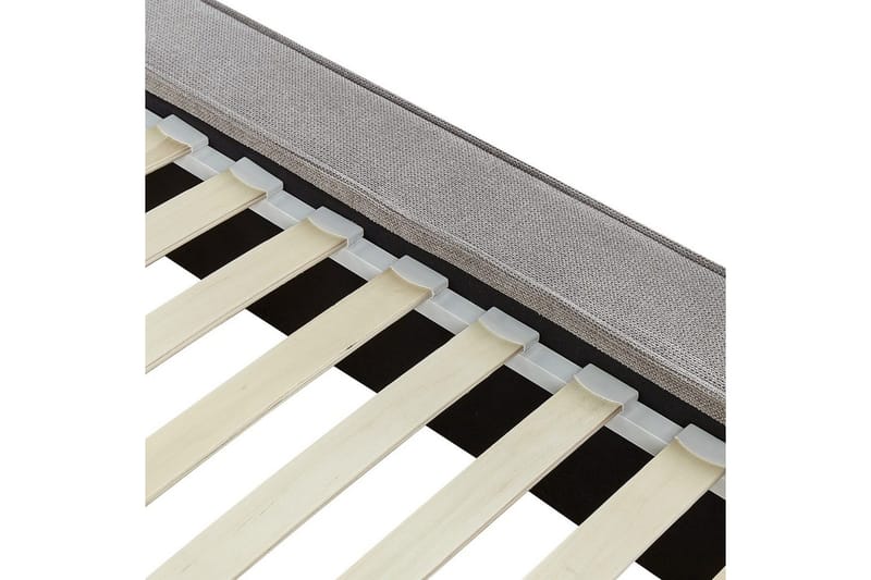 Säng med lamellram Linards - Grå/Polyester, 180x200 cm - Möbler - Sovrum - Sängram & sängstomme