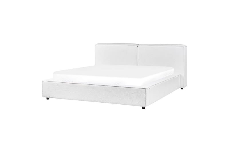 Säng med lamellram Linards - Vit/Bouclé, 160x200 cm - Möbler - Sovrum - Sängram & sängstomme