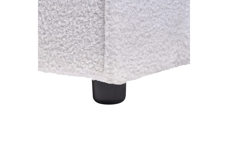 Säng med lamellram Linards - Vit/Bouclé, 180x200 cm - Möbler - Sovrum - Sängram & sängstomme