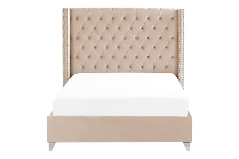 Säng med lamellram Lubbon - Beige, Silver, 140x200 cm - Möbler - Sovrum - Sängram & sängstomme