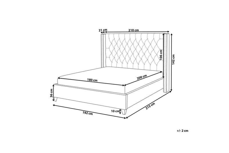 Säng med lamellram Lubbon - Ljusgrå, Silver, 180x200 cm - Möbler - Sovrum - Sängram & sängstomme