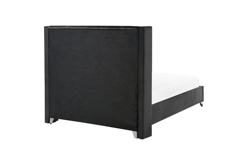 Säng med lamellram Lubbon - Svart, Silver, 160x200 cm - Möbler - Sovrum - Sängram & sängstomme