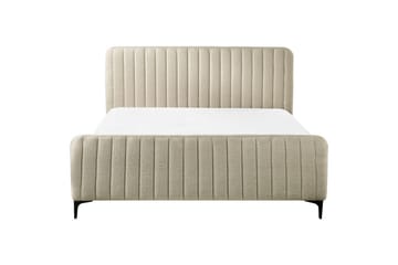 Säng med lamellram Lunan - Beige, svart/Bouclé, 160x200 cm - Möbler - Sovrum - Sängram & sängstomme