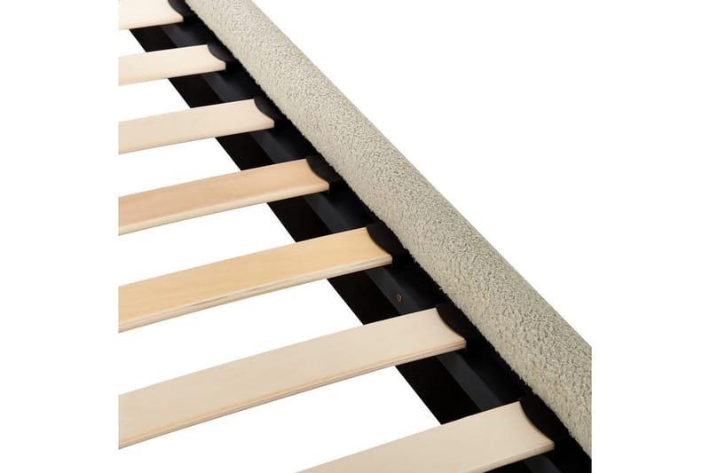 Säng med lamellram Lunan - Beige, svart/Bouclé, 160x200 cm - Möbler - Sovrum - Sängram & sängstomme