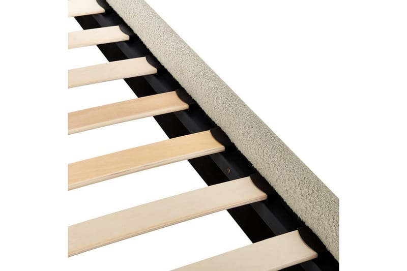Säng med lamellram Lunan - Beige, svart/Bouclé, 160x200 cm - Möbler - Sovrum - Sängram & sängstomme