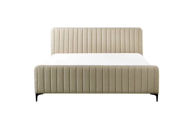 Säng med lamellram Lunan - Beige, svart/Bouclé, 180x200 cm - Möbler - Sovrum - Sängram & sängstomme