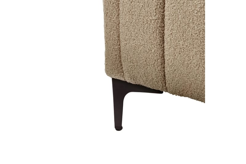 Säng med lamellram Lunan - Taupe, svart/Bouclé, 140x200 cm - Möbler - Sovrum - Sängram & sängstomme