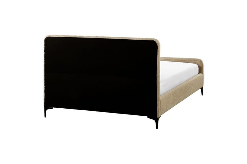 Säng med lamellram Lunan - Taupe, svart/Bouclé, 140x200 cm - Möbler - Sovrum - Sängram & sängstomme