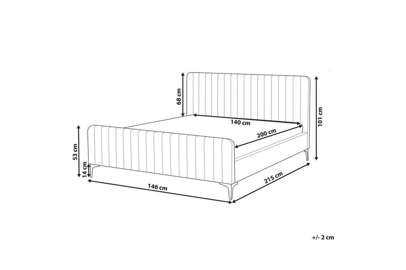 Säng med lamellram Lunan - Taupe, svart/Bouclé, 140x200 cm - Möbler - Sovrum - Sängram & sängstomme