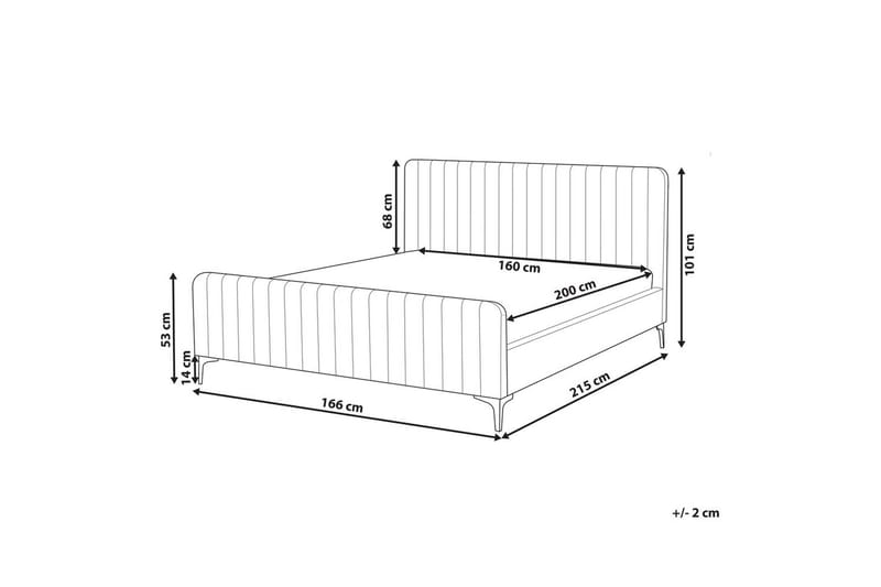 Säng med lamellram Lunan - Taupe, svart/Bouclé, 160x200 cm - Möbler - Sovrum - Sängram & sängstomme