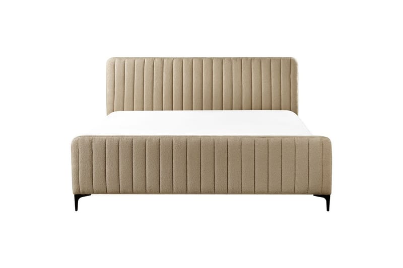 Säng med lamellram Lunan - Taupe, svart/Bouclé, 180x200 cm - Möbler - Sovrum - Sängram & sängstomme