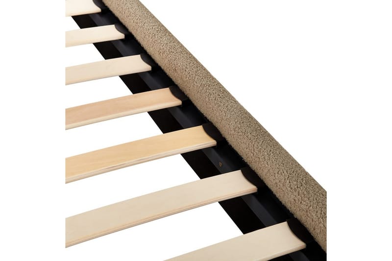 Säng med lamellram Lunan - Taupe, svart/Bouclé, 180x200 cm - Möbler - Sovrum - Sängram & sängstomme