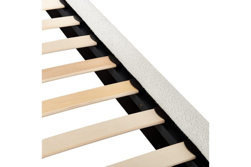 Säng med lamellram Lunan - Vit, Svart/Bouclé, 140x200 cm - Möbler - Sovrum - Sängram & sängstomme