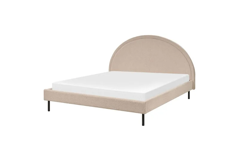 Säng med lamellram Margut - Beige/Bouclé, 160x200 cm - Möbler - Sovrum - Sängram & sängstomme
