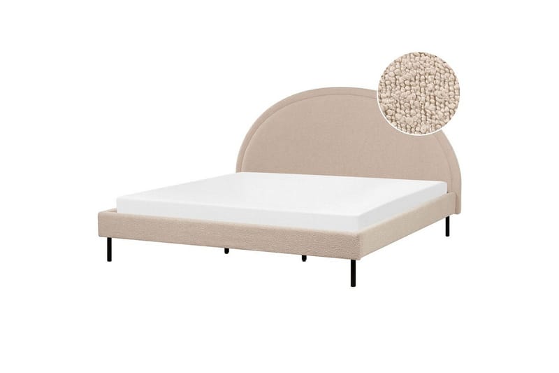 Säng med lamellram Margut - Beige/Bouclé, 180x200 cm - Möbler - Sovrum - Sängram & sängstomme