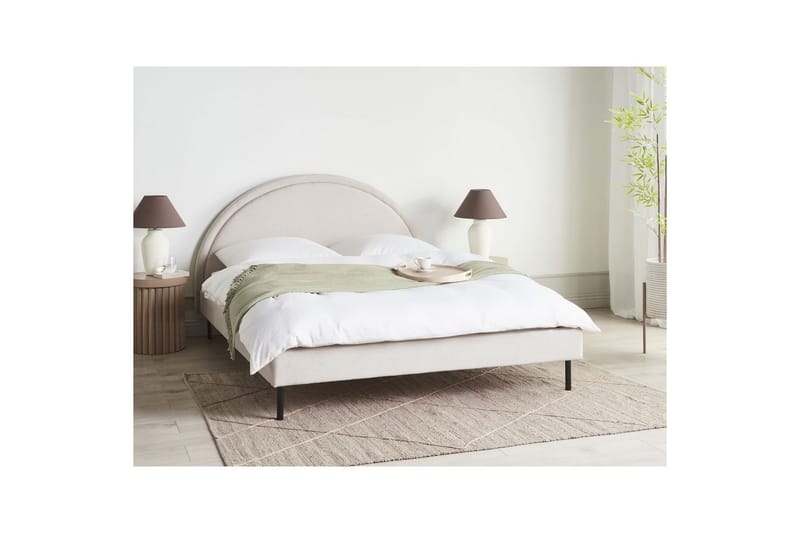 Säng med lamellram Margut - Beige/Polyester, 160x200 cm - Möbler - Sovrum - Sängram & sängstomme