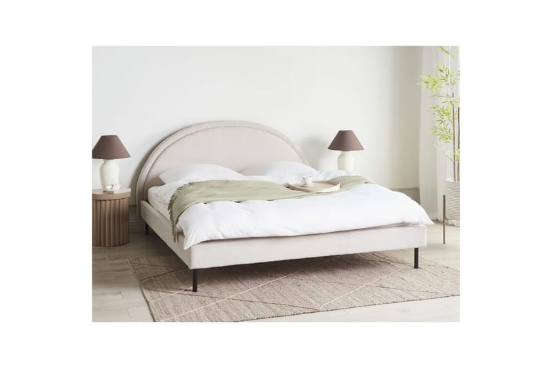 Säng med lamellram Margut - Beige/Polyester, 180x200 cm - Möbler - Sovrum - Sängram & sängstomme