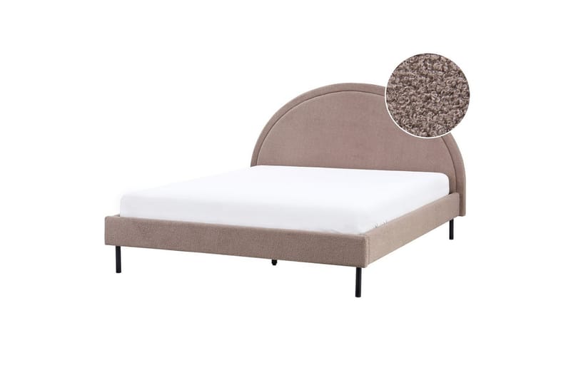 Säng med lamellram Margut - Taupe/Bouclé, 160x200 cm - Möbler - Sovrum - Sängram & sängstomme