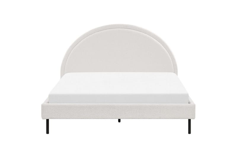 Säng med lamellram Margut - Vit/Bouclé, 160x200 cm - Möbler - Sovrum - Sängram & sängstomme