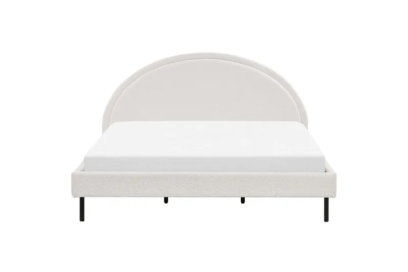 Säng med lamellram Margut - Vit/Bouclé, 180x200 cm - Möbler - Sovrum - Sängram & sängstomme