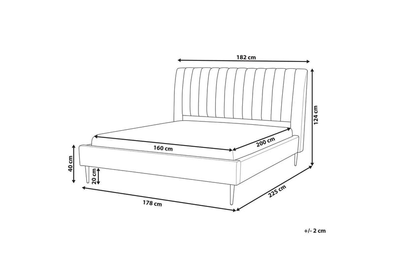 Säng med lamellram Marville - Beige, guld, 160x200 cm - Möbler - Sovrum - Sängram & sängstomme