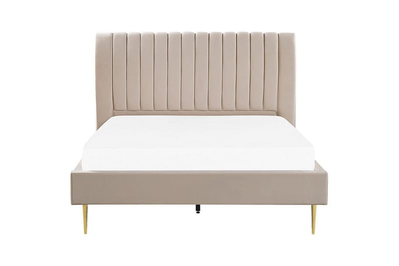 Säng med lamellram Marville - Beige, guld, 160x200 cm - Möbler - Sovrum - Sängram & sängstomme