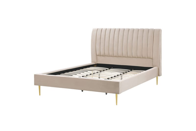 Säng med lamellram Marville - Beige, guld, 180x200 cm - Möbler - Sovrum - Sängram & sängstomme