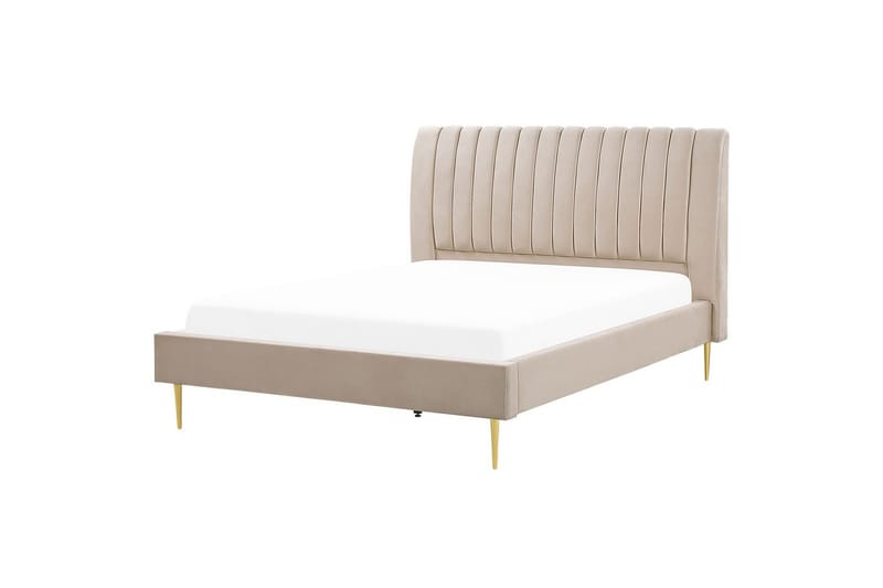Säng med lamellram Marville - Beige, guld, 180x200 cm - Möbler - Sovrum - Sängram & sängstomme