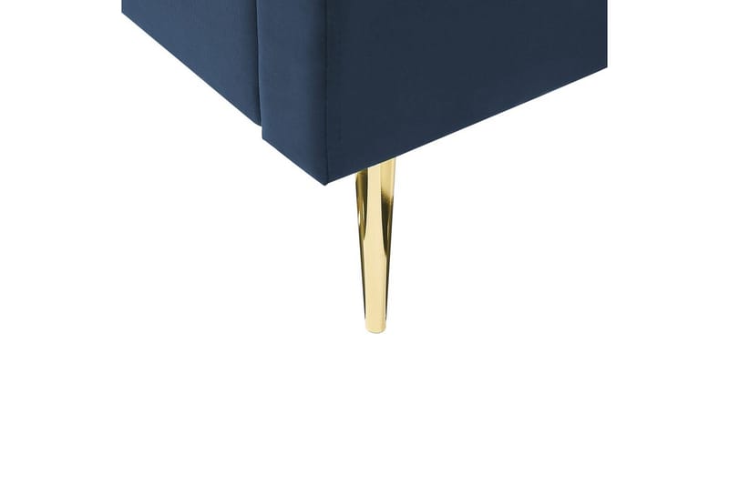Säng med lamellram Marville - Blå, guld, 140x200 cm - Möbler - Sovrum - Sängram & sängstomme