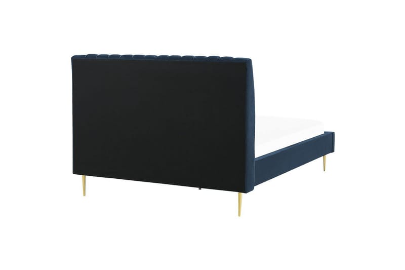 Säng med lamellram Marville - Blå, guld, 140x200 cm - Möbler - Sovrum - Sängram & sängstomme