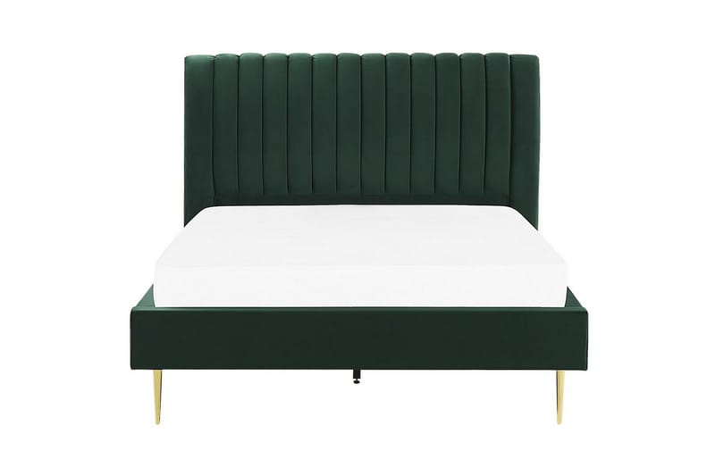 Säng med lamellram Marville - Grön, guld, 140x200 cm - Möbler - Sovrum - Sängram & sängstomme