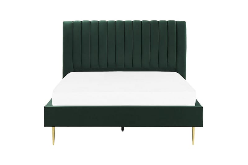 Säng med lamellram Marville - Grön, guld, 160x200 cm - Möbler - Sovrum - Sängram & sängstomme