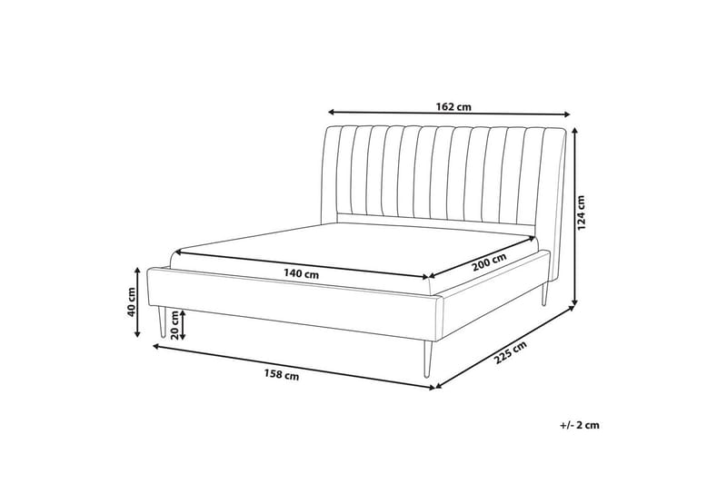 Säng med lamellram Marville - Rosa, guld, 140x200 cm - Möbler - Sovrum - Sängram & sängstomme