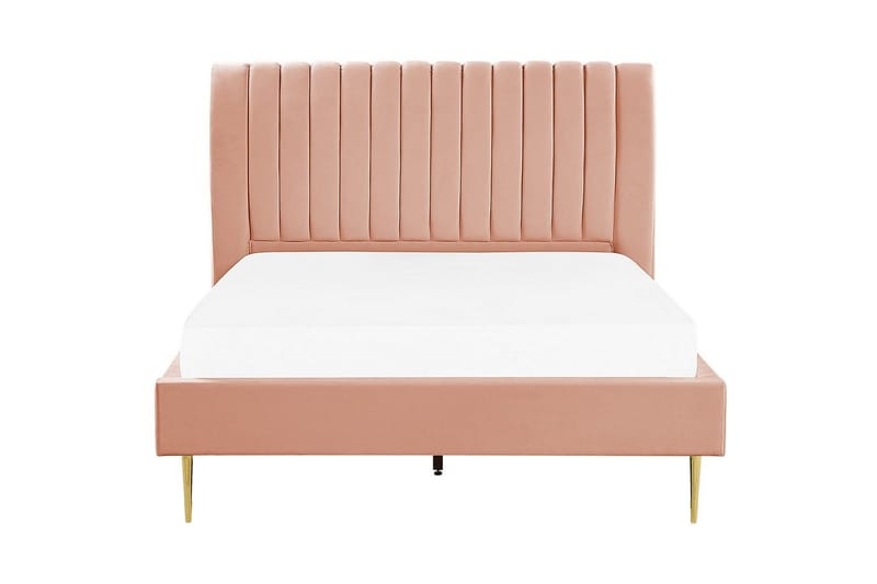 Säng med lamellram Marville - Rosa, guld, 140x200 cm - Möbler - Sovrum - Sängram & sängstomme