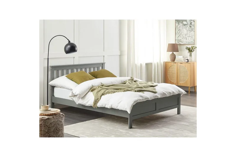 Säng med lamellram Mayenne - Grå, 140x200 cm - Möbler - Sovrum - Sängram & sängstomme
