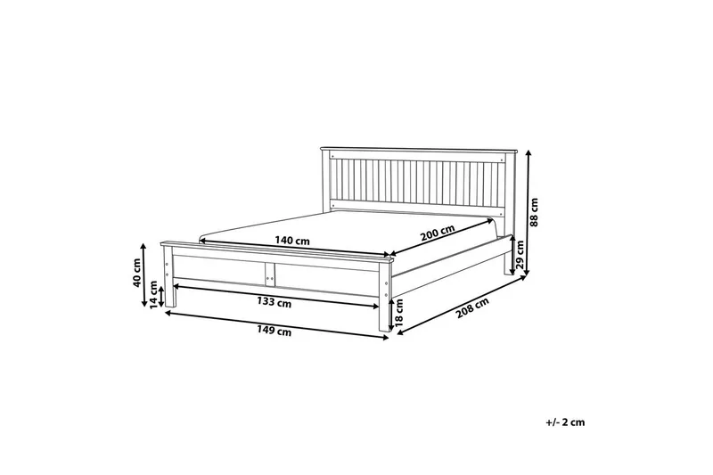 Säng med lamellram Mayenne - Grå, 140x200 cm - Möbler - Sovrum - Sängram & sängstomme