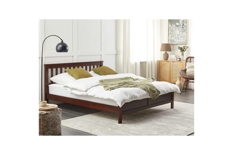 Säng med lamellram Mayenne - Mörkt trä, 160x200 cm - Möbler - Sovrum - Sängram & sängstomme