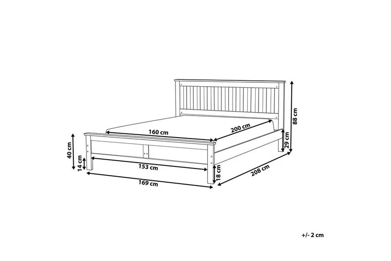 Säng med lamellram Mayenne - Mörkt trä, 160x200 cm - Möbler - Sovrum - Sängram & sängstomme