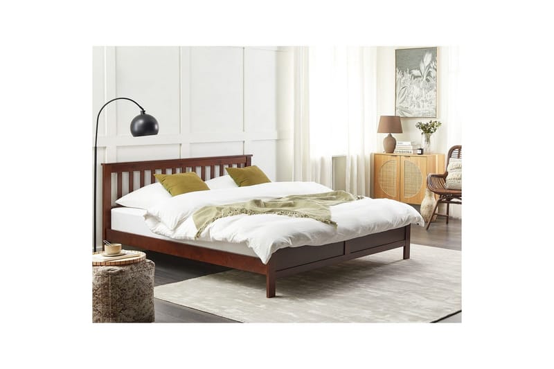 Säng med lamellram Mayenne - Mörkt trä, 180x200 cm - Möbler - Sovrum - Sängram & sängstomme