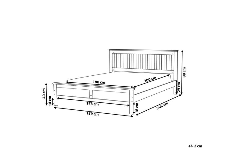 Säng med lamellram Mayenne - Mörkt trä, 180x200 cm - Möbler - Sovrum - Sängram & sängstomme