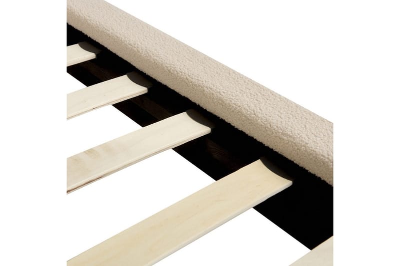 Säng med lamellram Melle - Beige/Bouclé, 140x200 cm - Möbler - Sovrum - Sängram & sängstomme