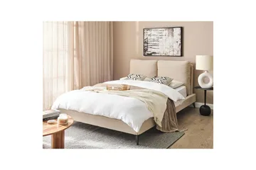 Säng med lamellram Melle - Beige/Bouclé, 140x200 cm - Möbler - Sovrum - Sängram & sängstomme