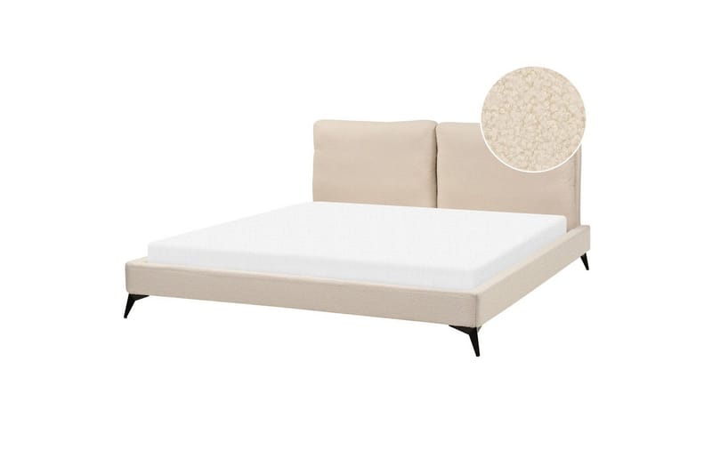 Säng med lamellram Melle - Beige/Bouclé, 180x200 cm - Möbler - Sovrum - Sängram & sängstomme