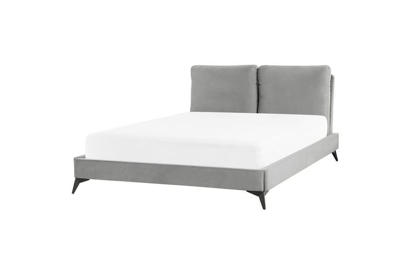 Säng med lamellram Melle - Grå, svart/Sammet, 140x200 cm - Möbler - Sovrum - Sängram & sängstomme