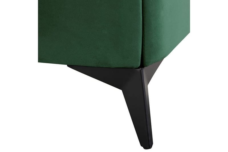 Säng med lamellram Melle - Grön, Svart/Sammet, 140x200 cm - Möbler - Sovrum - Sängram & sängstomme