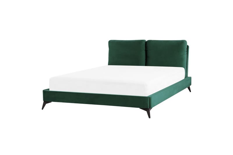 Säng med lamellram Melle - Grön, Svart/Sammet, 160x200 cm - Möbler - Sovrum - Sängram & sängstomme